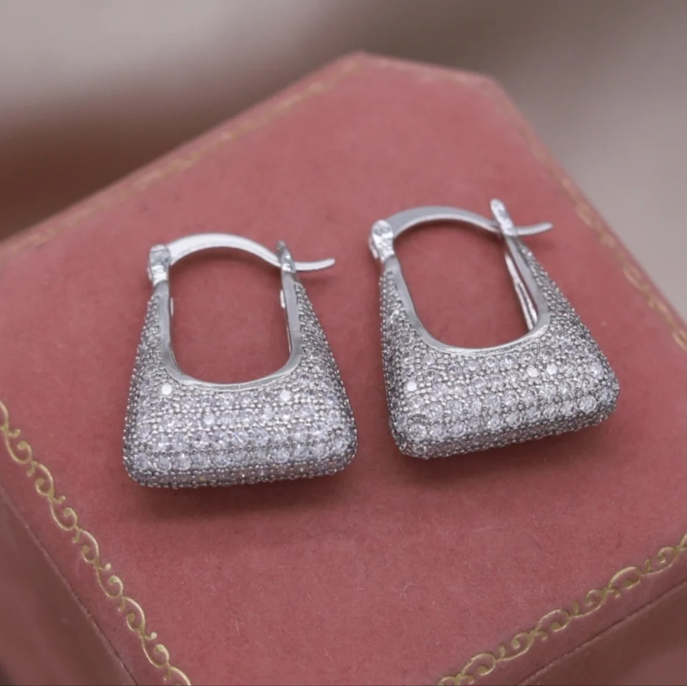 14k gold diamond earrings - Picture 5 of 6